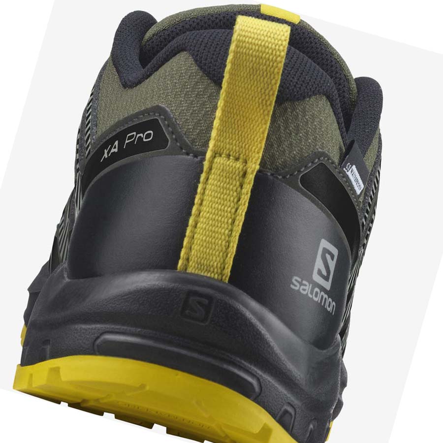 Salomon XA PRO V8 CLIMASALOMON™ WATERPROOF Túracipő Gyerek Olivazöld | HU 3587BEX